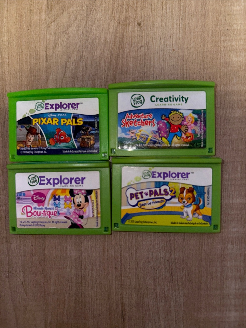 4 Leap Frog LeapPad Explorer Learning Game lot  LeapPad Disney Pixar  Pet Lot
